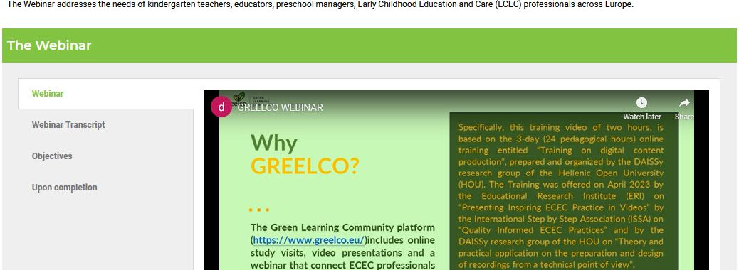 GREELCO webinar